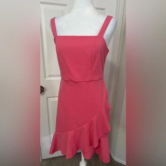 BCBG Paris Women’s Pink Ruffle Cocktail Mini Dress Size XS - Picture 7 of 10